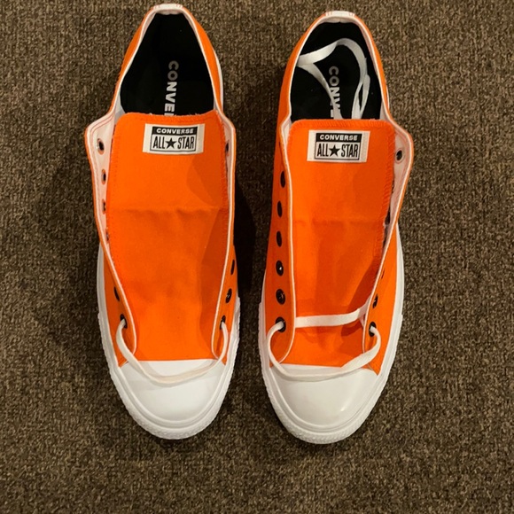 Converse Mens Sneakers Beautiful Orange & White size 13. NWOT - Picture 4 of 13